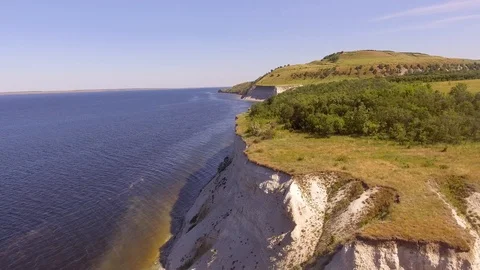 Steep steep cliff on the shore Video stock 112859411