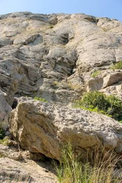 Steep stone mountain. Stock Photos