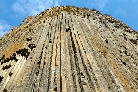 Steep stone mountain side wall pattern background 写真素材