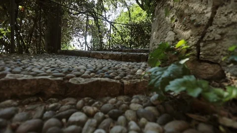 Steep Stone Steps. Stock Footage 107411543
