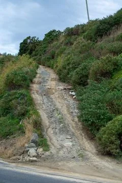 Steep Unpaved Pathway on a Hillside Stock Photos