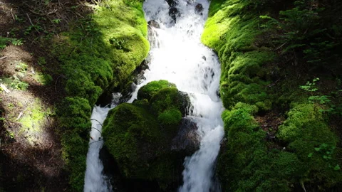 Steep waterfall in California Stock Footage 246079747