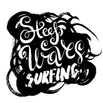 Steep Waves Surfing Stock Illustration