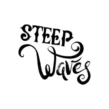 Steep Waves. Surfing Print Stock Illustration