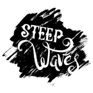 Steep Waves. Surfing Print Stock Illustration