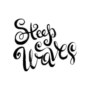 Steep Waves. Surfing Print Stock Illustration