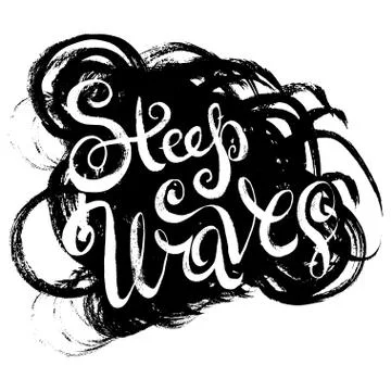 Steep Waves. Surfing Print Stock Illustration
