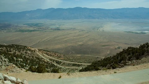 Steep winding mountain pass road Stock Footage 94804688