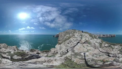 Steeped coast on the Algarve, VR360, VR, 360VR, 360 Video Stock Footage