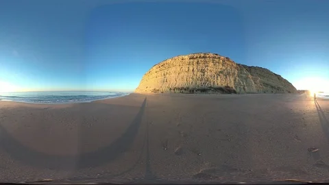 Steeped coast with beach, VR360, VR, 360VR Stock Footage 107098161
