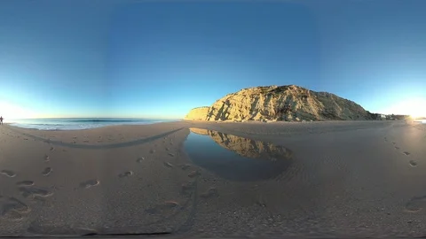 Steeped coast with beach, VR360, VR, 360VR Stock Footage 107098508