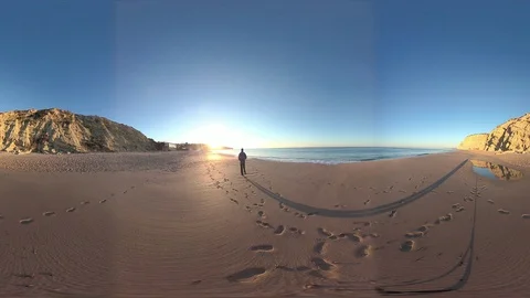 Steeped coast with beach, VR360, VR, 360VR Stock Footage 107098724