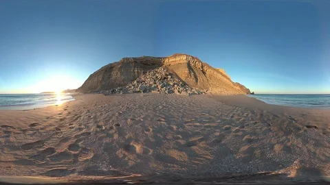 Steeped coast with beach, VR360, VR, 360VR Stock Footage 107099608