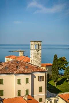 Steeple and headlight in Porec Stock Photos
