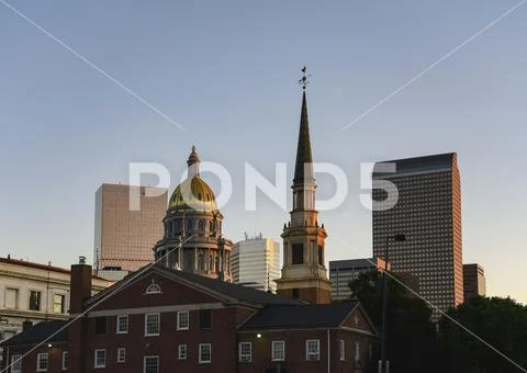 Steeple of church in Denver, Colorado Stock Photos