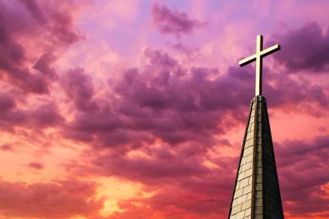 Steeple Cross at Sunset Stock Photos
