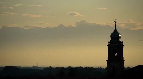 Steeple at sunset Stock Footage 65227440