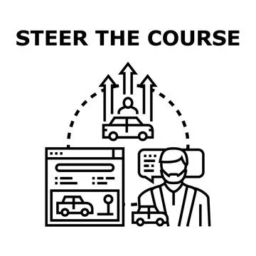 Steer the course concept driving business progress Stock Illustration