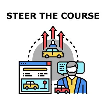 Steer the course concept driving business progress Stock Illustration