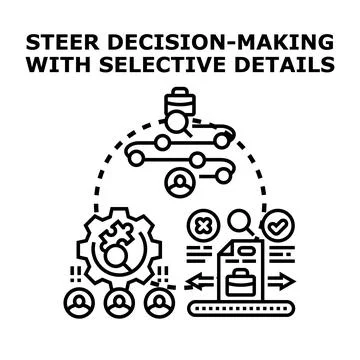 Steer decision making with selective process details Illustrazione stock