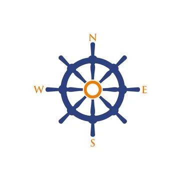 Steer of Ship, Nautical Icon Vector Logo Template Illustration Design Stock Illustration