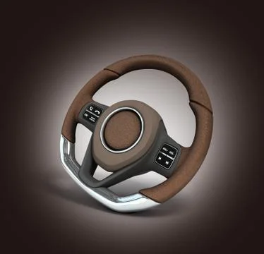Steering automobile wheel 3d render  isolated on the gradient background Illustrazione stock