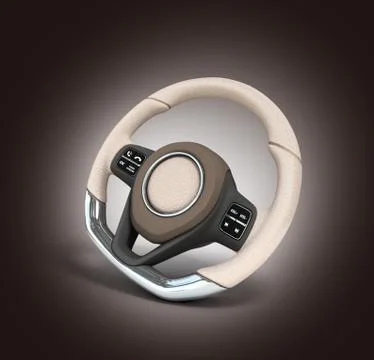 Steering automobile wheel 3d render  isolated on the gradient background Illustrazione stock