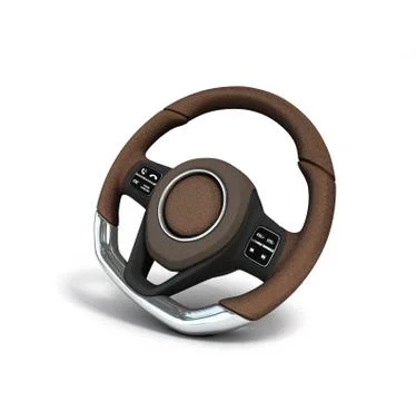 Steering automobile wheel 3d render  isolated on the white background clippin Stock Illustration