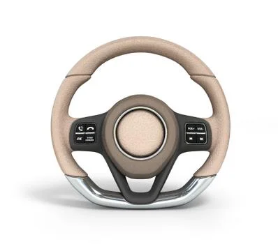 Steering automobile wheel 3d render  isolated on the white background clippin Stock Illustration