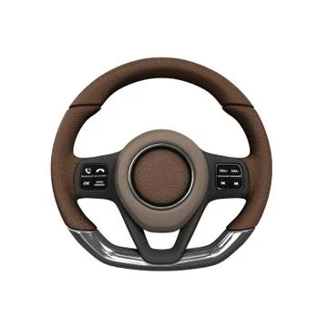 Steering automobile wheel 3d render  isolated on the white background clippin Stock Illustration