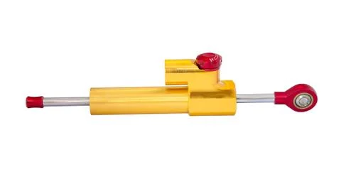 Steering damper or steering stabilizer isolated on white Stock Photos