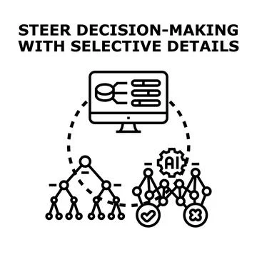 Steering decision making with artificial intelligence and data analytics Stock Illustration