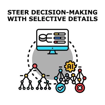Steering decision making with artificial intelligence and data analytics Stock Illustration