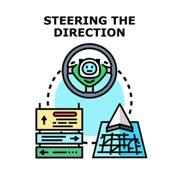 Steering direction choice control for autonomous driving navigation Illustrazione stock