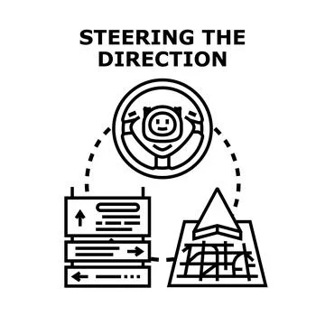 Steering direction choice control for autonomous driving navigation 스톡 일러스트