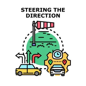 Steering direction choosing route for efficient navigation Illustration