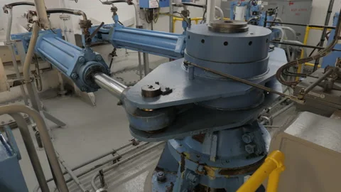 Steering gear in engine room of vessel Stock Footage 225494675