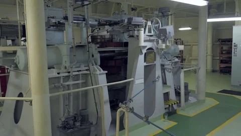 Steering gear of ship Stock Footage