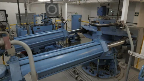 Steering gear of ship Stock Footage 220777731