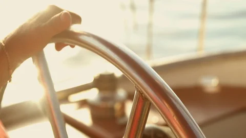 Steering navigates the ship Stock Footage 92108922