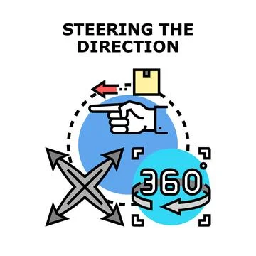 Steering strategy direction with multiple options Stock Illustration