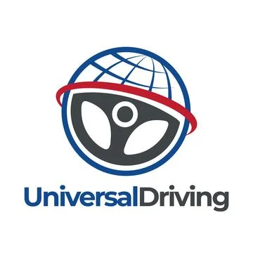 Steering wheel and globe logo Stock Illustration