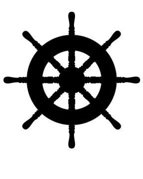 Steering wheel - black vector silhouette for logo or pictogram. Steering wheel Stock Illustration