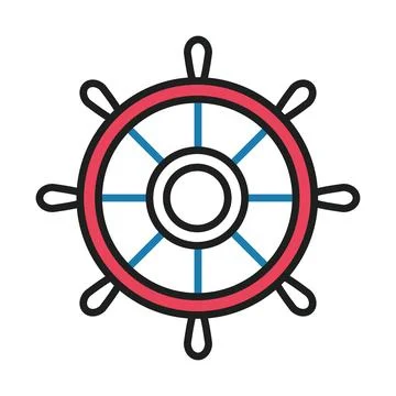Steering wheel boat Illustration