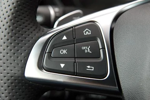 Steering wheel button Stock Photos