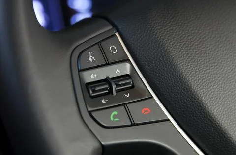 Steering wheel button Stock Photos