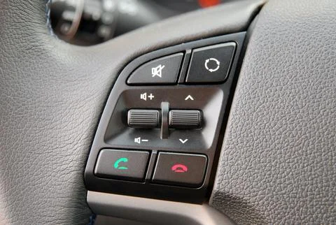 Steering wheel button Stock Photos