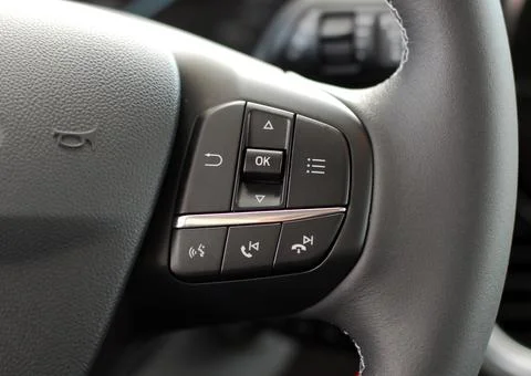 Steering wheel button Stock Photos