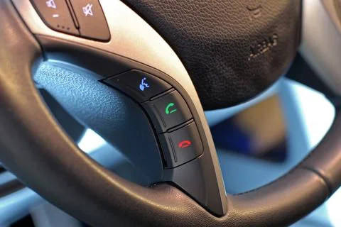 Steering wheel button, voice control Foto stock