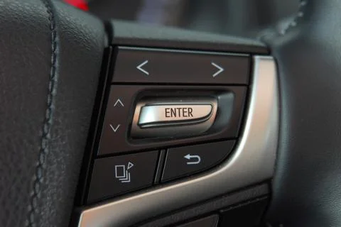 Steering wheel buttons for function control Stock Photos